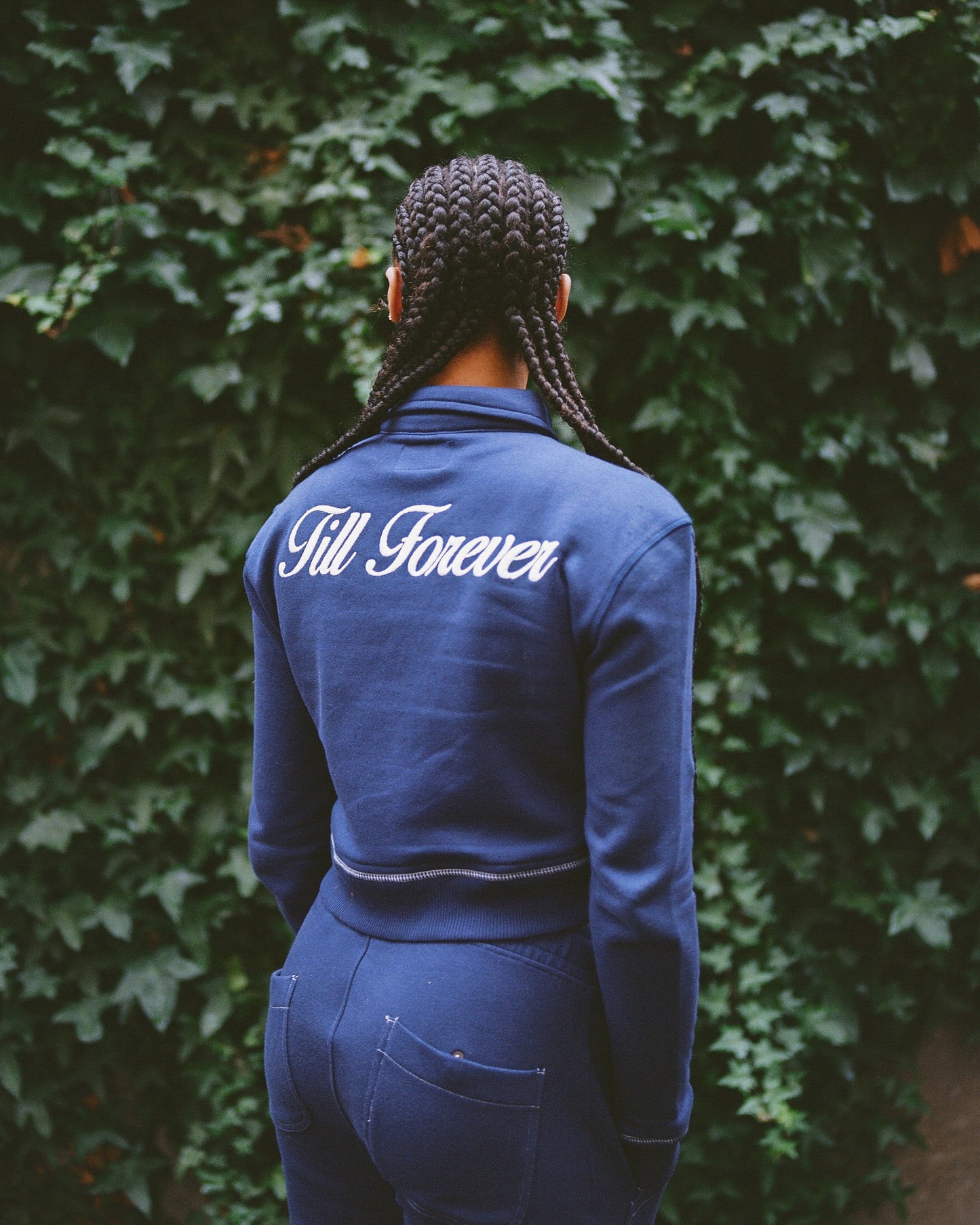 *SALE* TILL FOREVER CROPPED TRACK JACKET (MIDNIGHT NAVY)